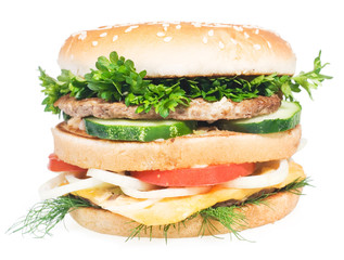 hamburger isolated on white background