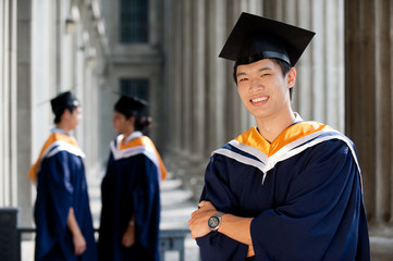 Graduates in Hallway