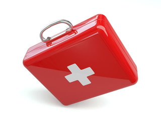 First Aid Kit Isolated On White Background