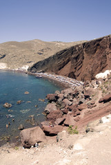 spiaggia rossa, santorini, grecia