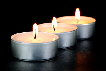 Fototapeta na wymiar White Tealight Candles