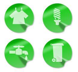 laundry , energy saving light bulb, faucet garbage bin icon