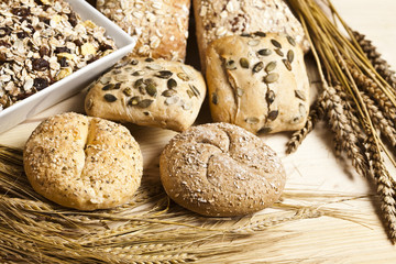 Loaf of bread over background