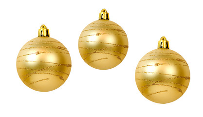 GOLDEN ORNAMENTAL CHRISTMAS BALLS