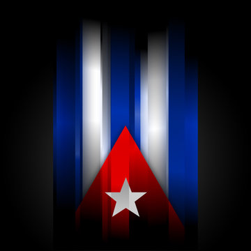 Abstract Cuban flag on black background