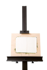 Aluminum painter's easel isolated on white