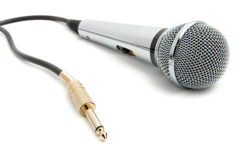 microphone with connector isolated on white