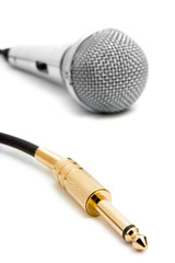 microphone with connector isolated on white