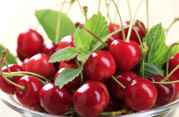 Fresh red cherries