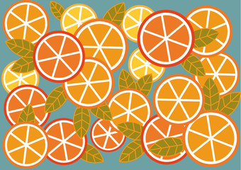 Background of the oranges and lemons