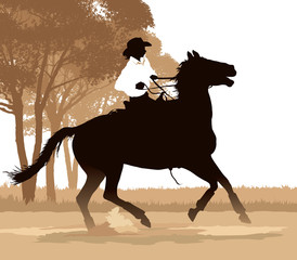 Girl horseback riding