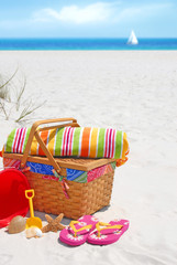 Picnic on sand dune