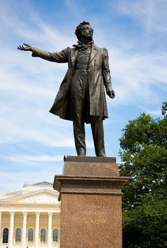 Statue of Alexander Pushkin. Arts Square, St.Petersburg