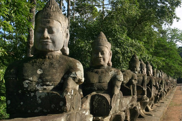 Buddha statue Heads in a row in Cambodia