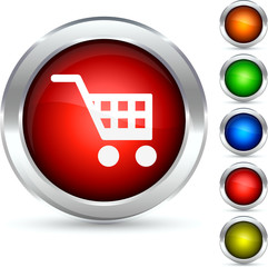 Shopping detailed button. Vector illustration.