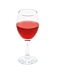 Goblet with red wine isolated on white background