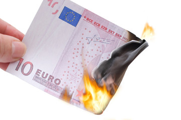 Euroschein brennt
