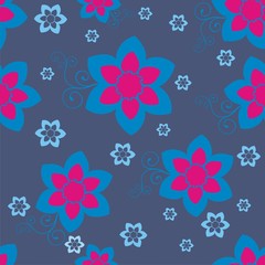 Fototapeta na wymiar blue pattern with rose insertion