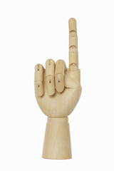 指差す木製の手