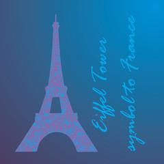 Fototapeta na wymiar Eiffel Tower symbol to France