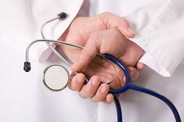 Stethoscope in hands