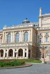 Fototapeta na wymiar Facade of opera house in Odessa, Ukraine