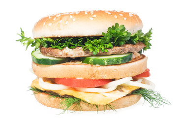 hamburger isolated on white background