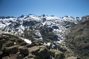 Fototapeta na wymiar snow mountains at avila spain