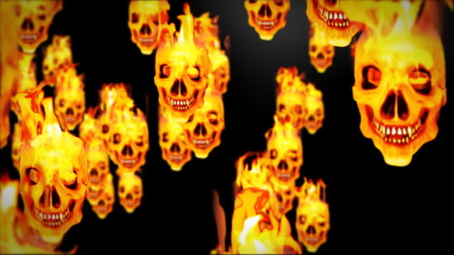 Skulls on fire