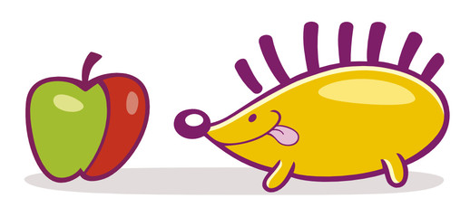 hedgehog and apple