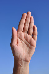 Woman hand  - five fingers close