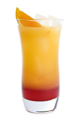 Tequilla Sunrise Cocktail Isolated on White