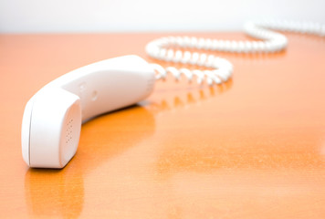 telephone receiver on table