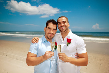 Gay wedding on a beach