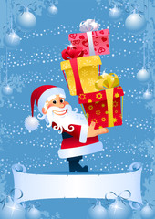 Christmas Gifts from Santa. Christmas greeting card