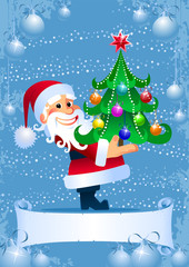 Christmas Tree from Santa. Christmas greeting card