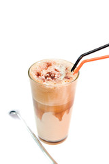 greek cold coffee - frappe isolated on white