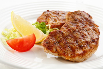 Grilled meat and vegetables