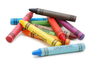 Fototapeta premium Crayons lying in chaos