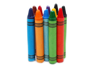 Colored crayons