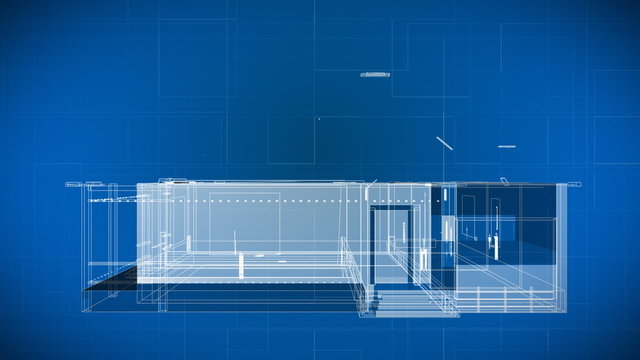 Wire Frame Blueprint Drawing