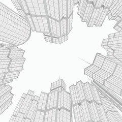 Fototapeta premium White Modern Buildings, Surrounding Street