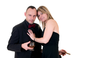 Male gigolo and woman admirer