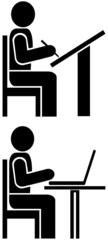 Man writes - pictogram, symbol