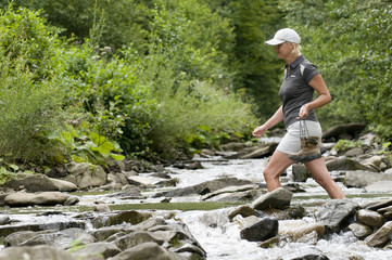 Crossing through river