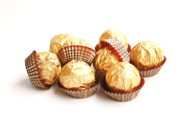 candy in golden foil