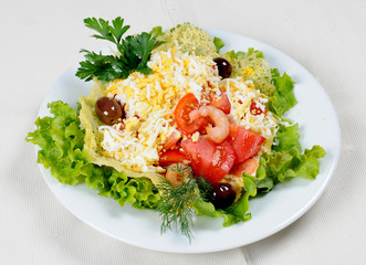 Shrimp salad with sweet dressing
