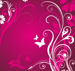 Summer background with butterfly.