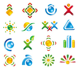 Set of 3D design elements.