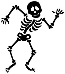 Silhouette squelette dansant